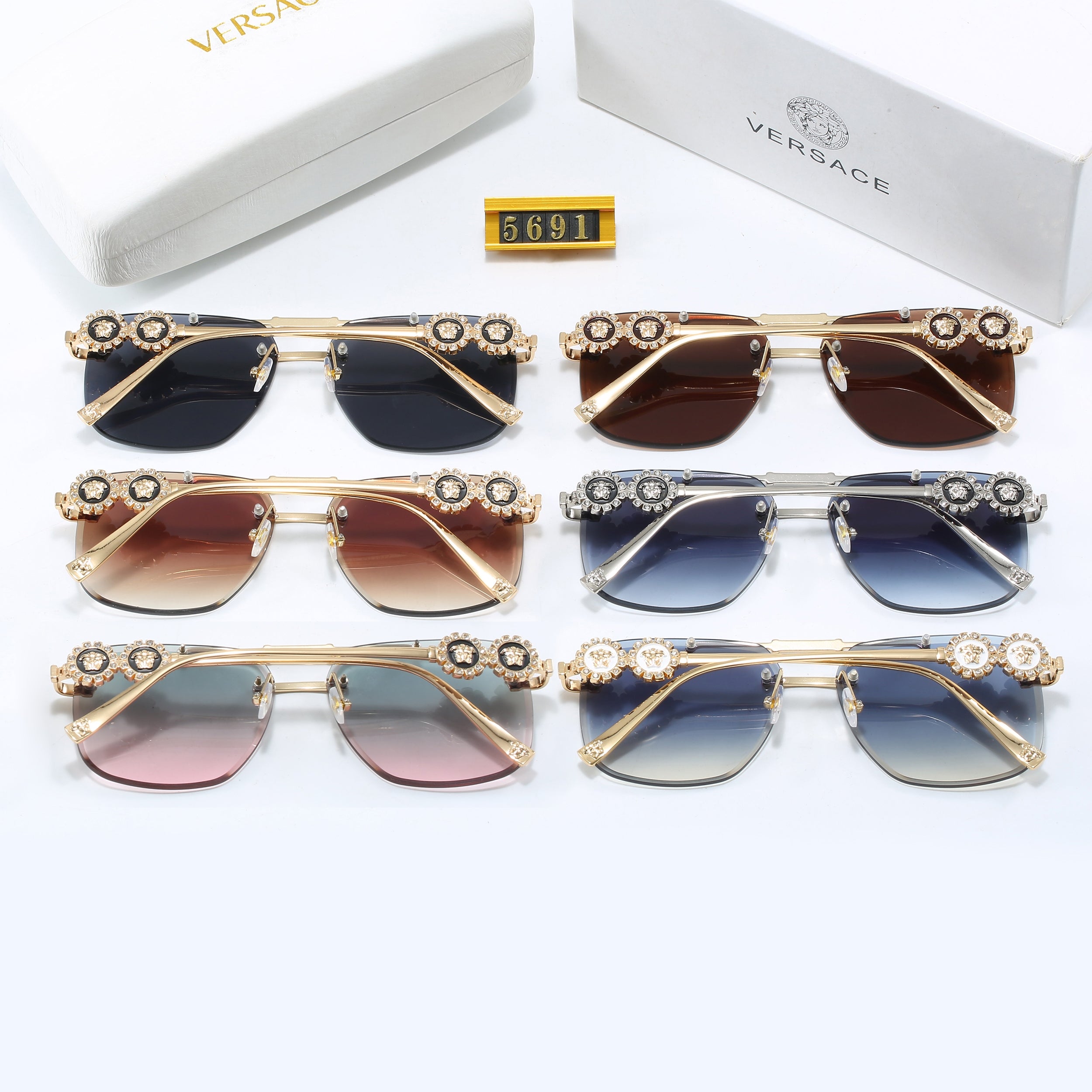 6-color fashionable VE letter sunglasses