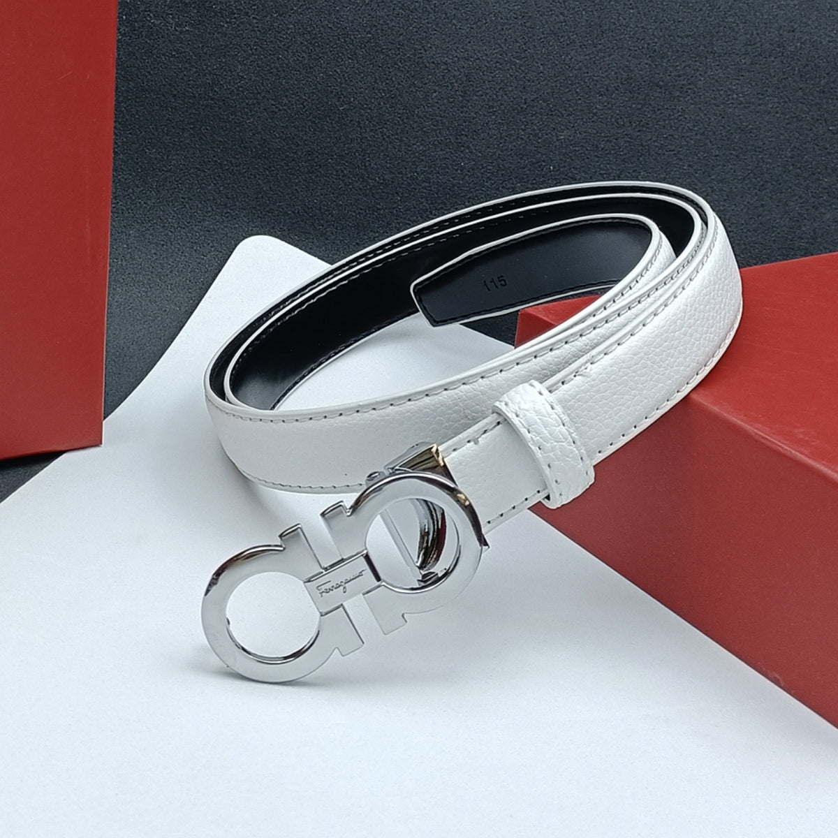 8-color luxury CD multi-color pebbled pattern belt