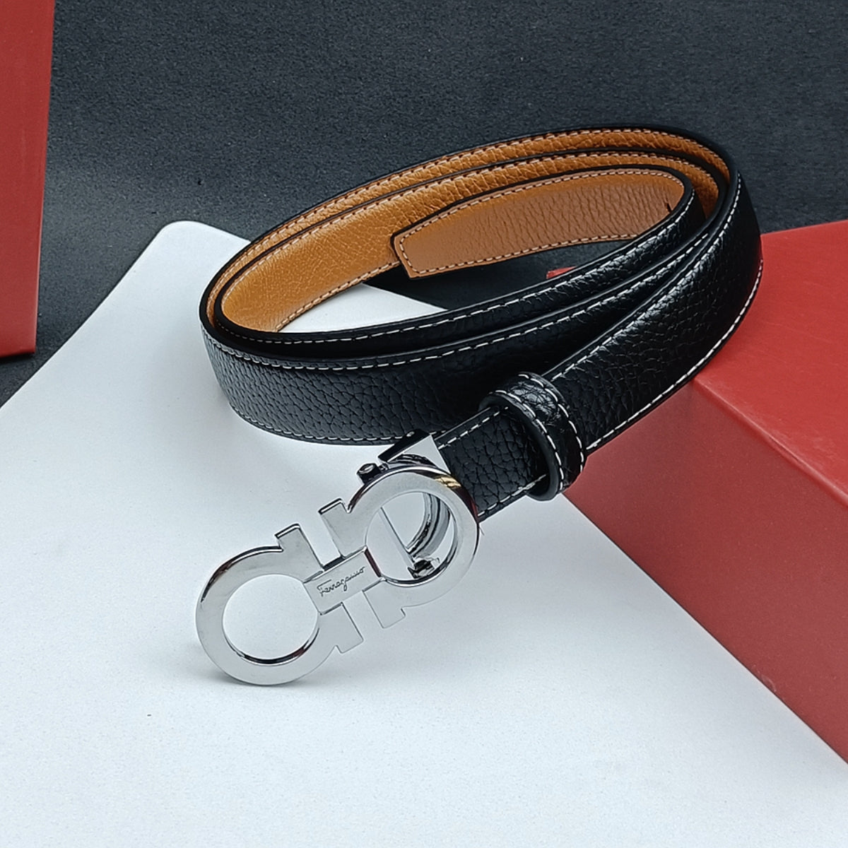 8-color luxury CD multi-color pebbled pattern belt