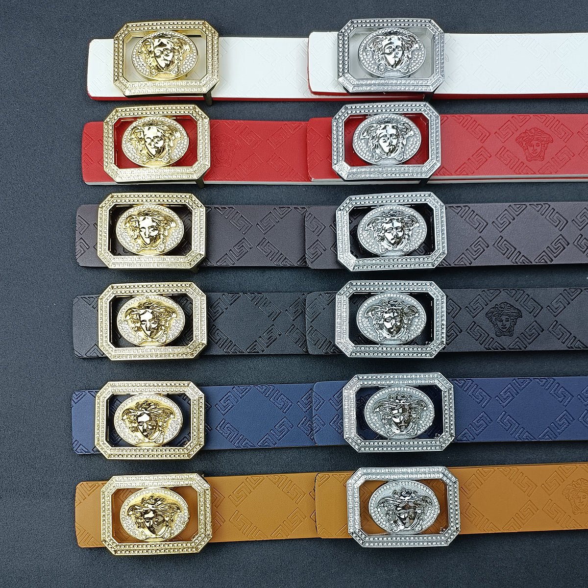 6-color fashion VER square edge embossed belt