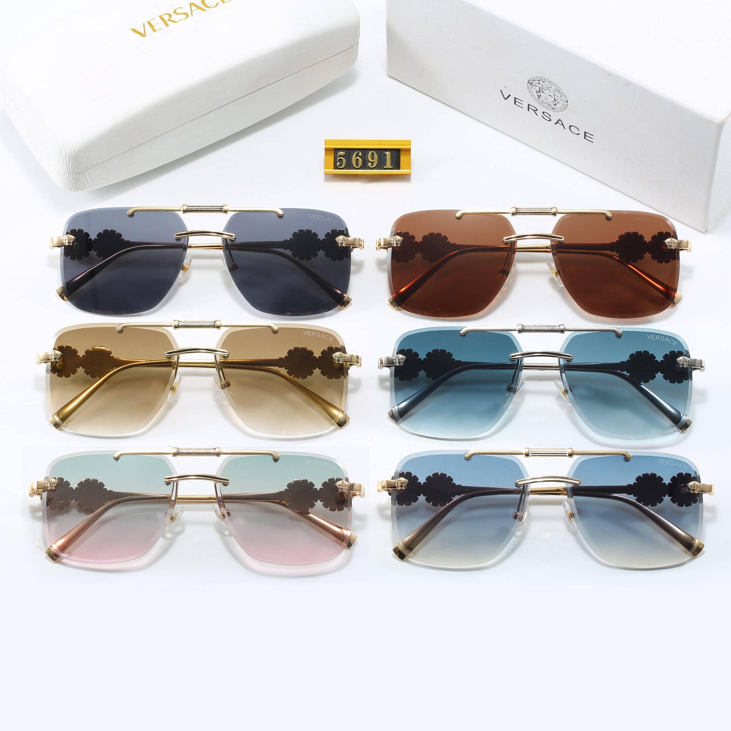 6-color fashionable VE letter sunglasses