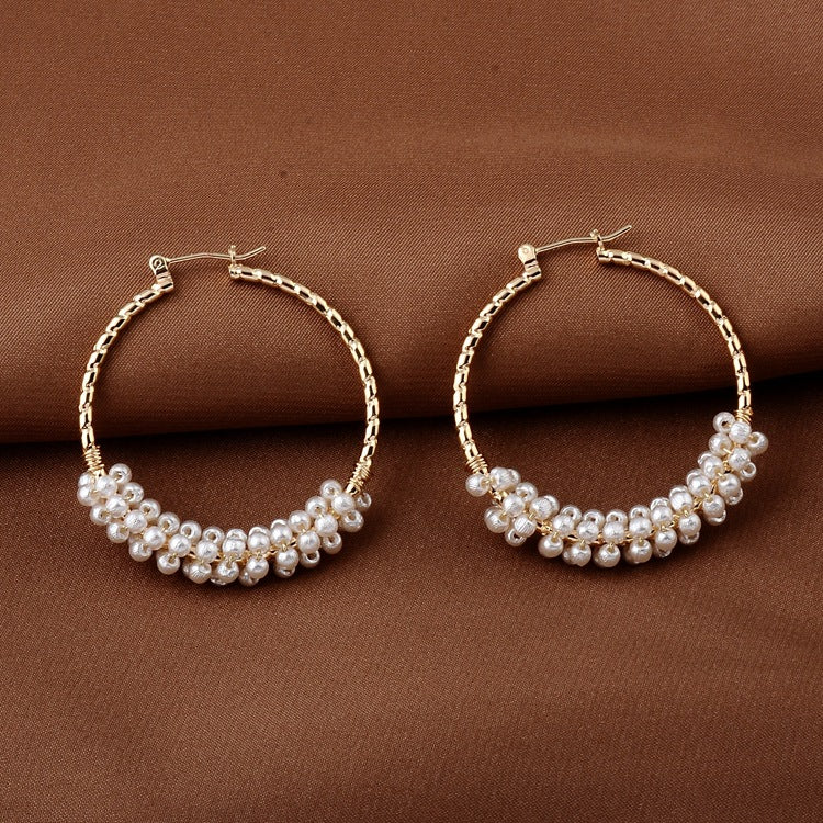 Round Temperament Small Pearl Earrings