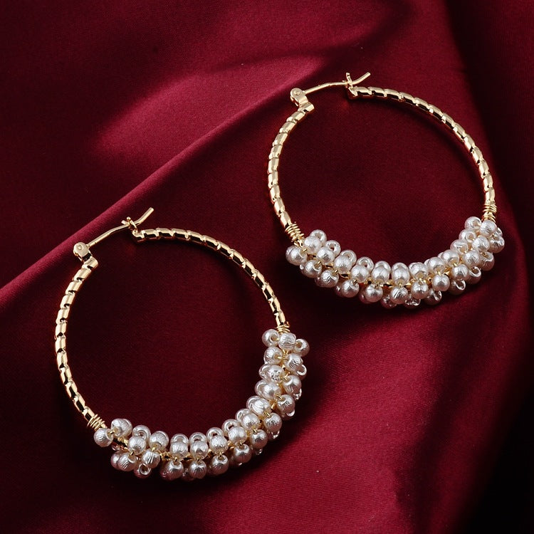 Round Temperament Small Pearl Earrings