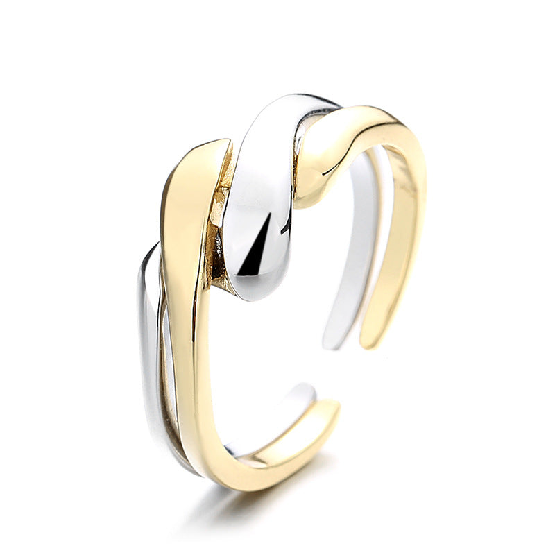 Twist punk irregular water ripple ring