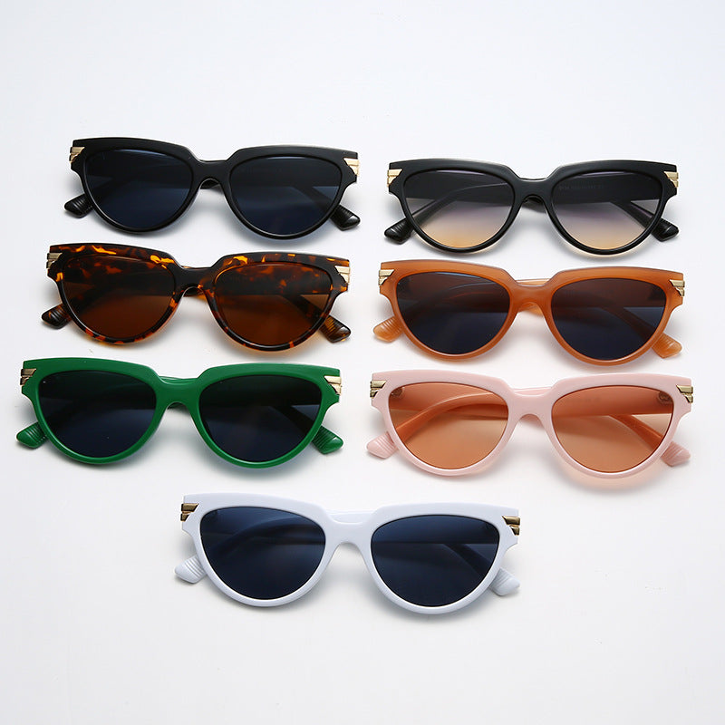 7 Color Trend Cat Eye Amber Pattern Polarized Sunglasses