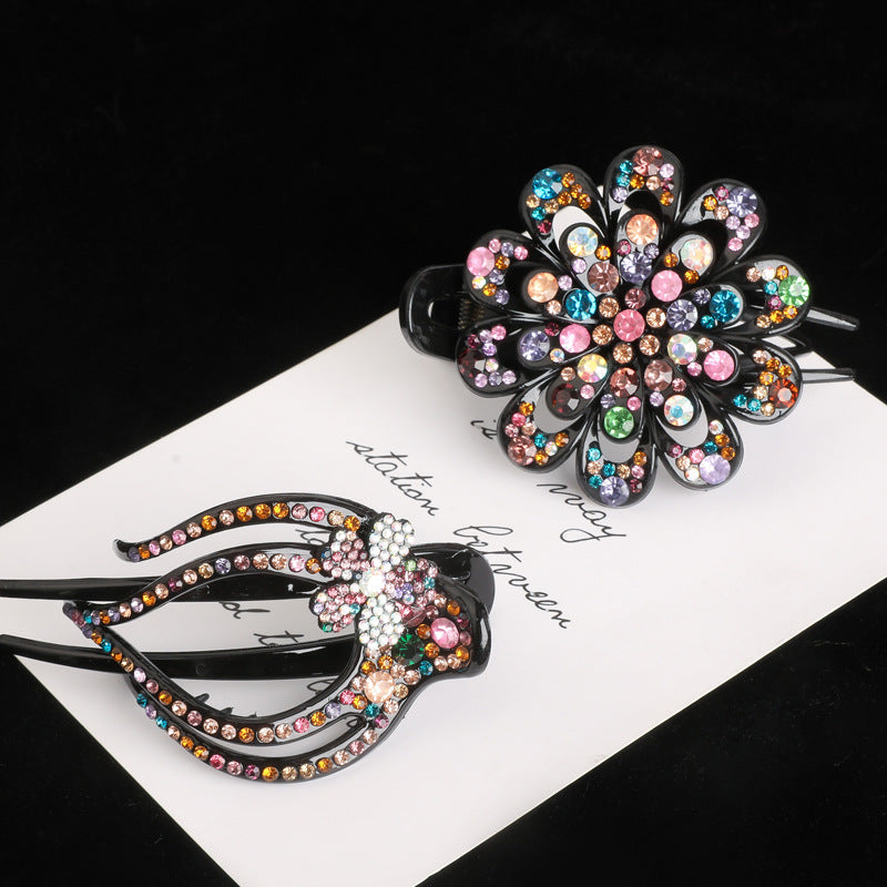 fashion rhinestone bow duckbill clip