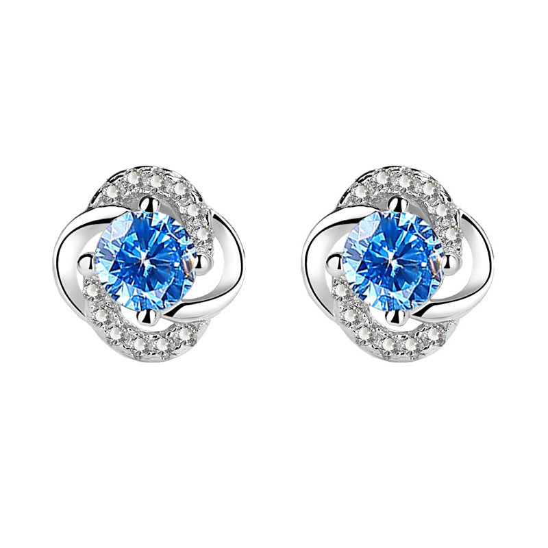 Stylish four-leaf Clover rhinestone Earrings