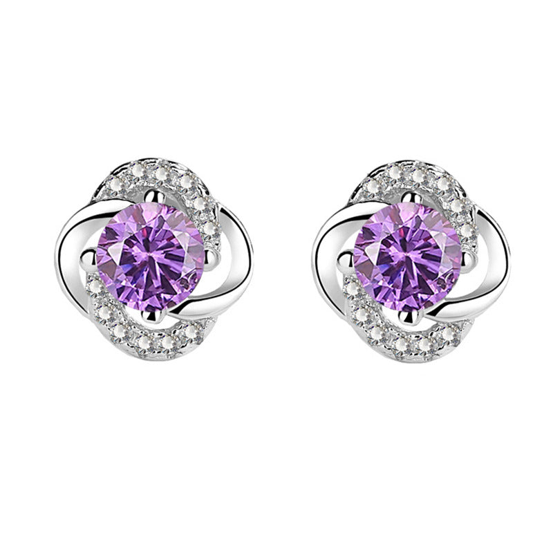 Stylish four-leaf Clover rhinestone Earrings