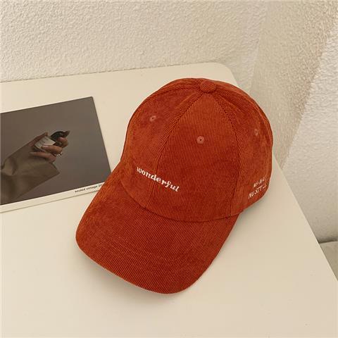 Solid color corduroy alphabet baseball cap