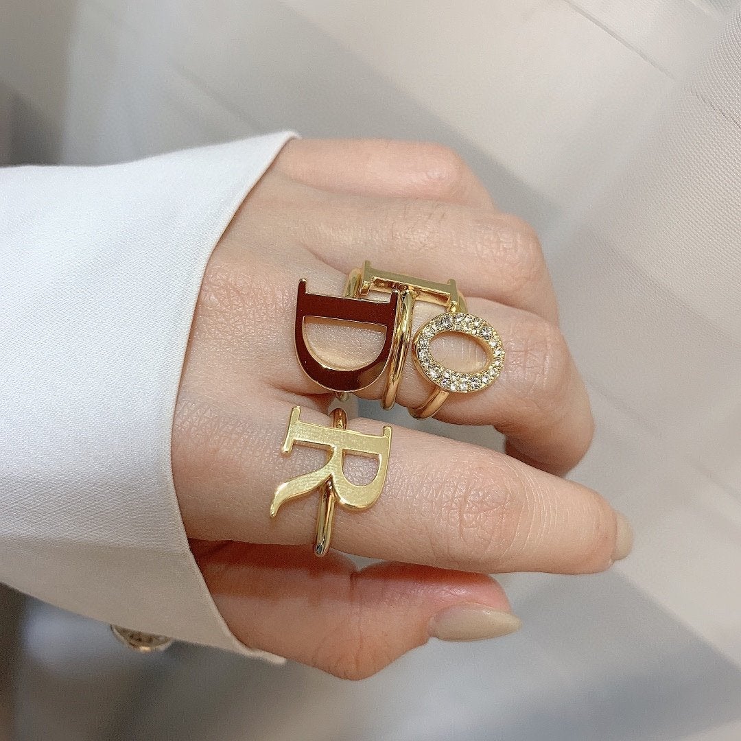 Fashion letter stitching ring