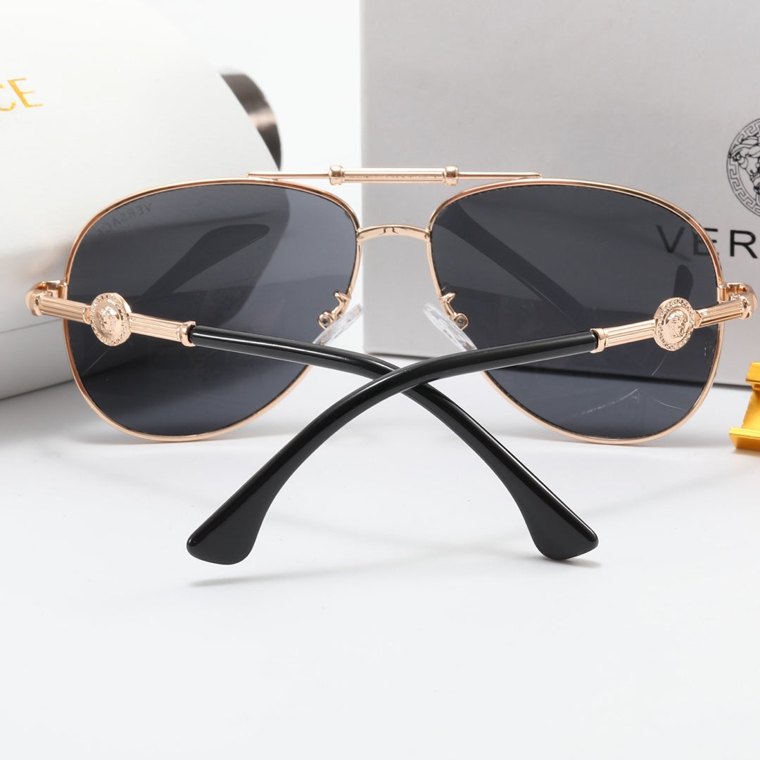 5 Colors Simple Oval Double Bridge Printed Polarized Sunglasses