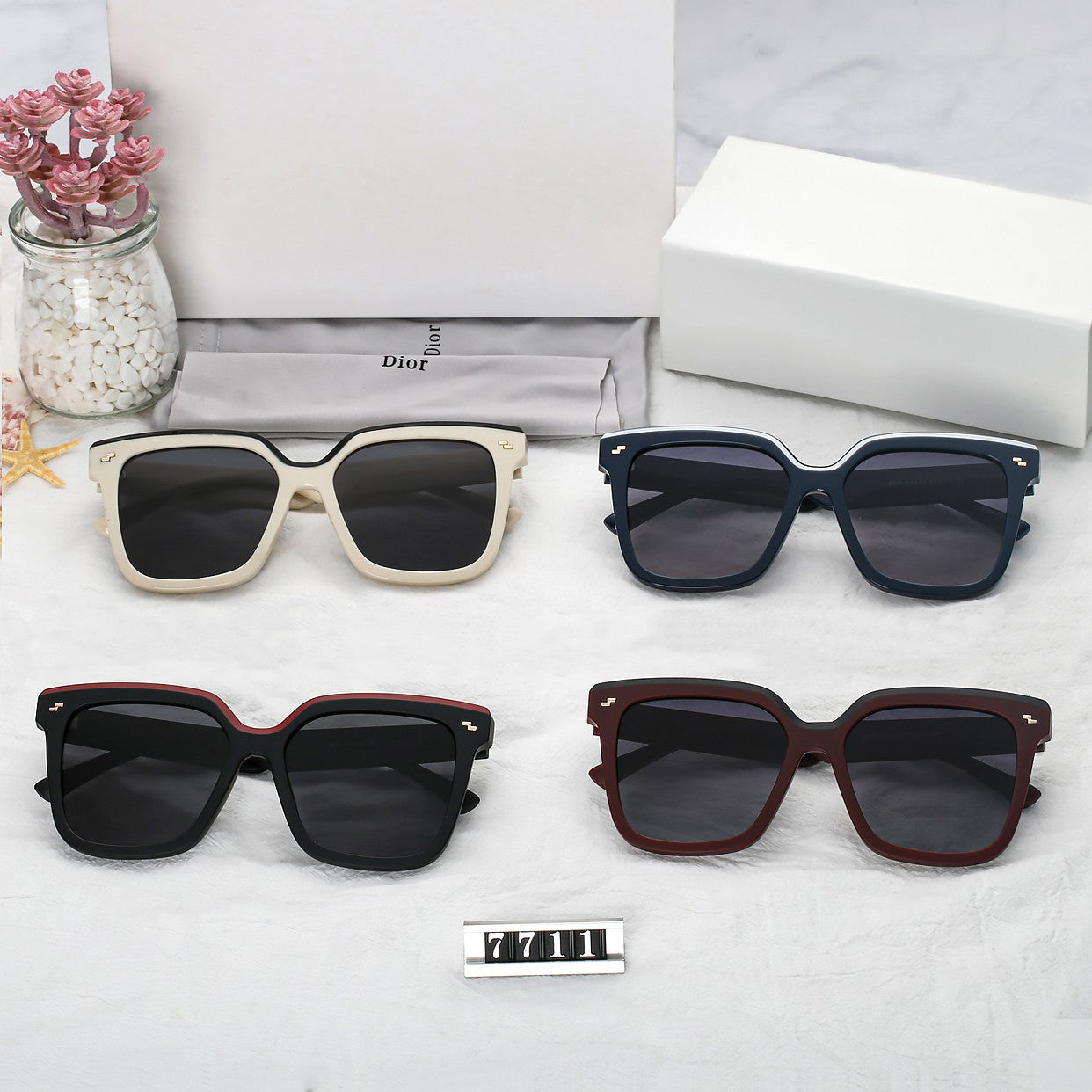 4 color simple double color polarized sunglasses