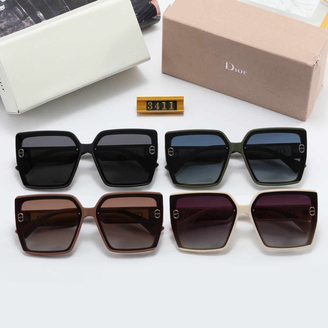 4 color simple clear mirror leg polarized sunglasses