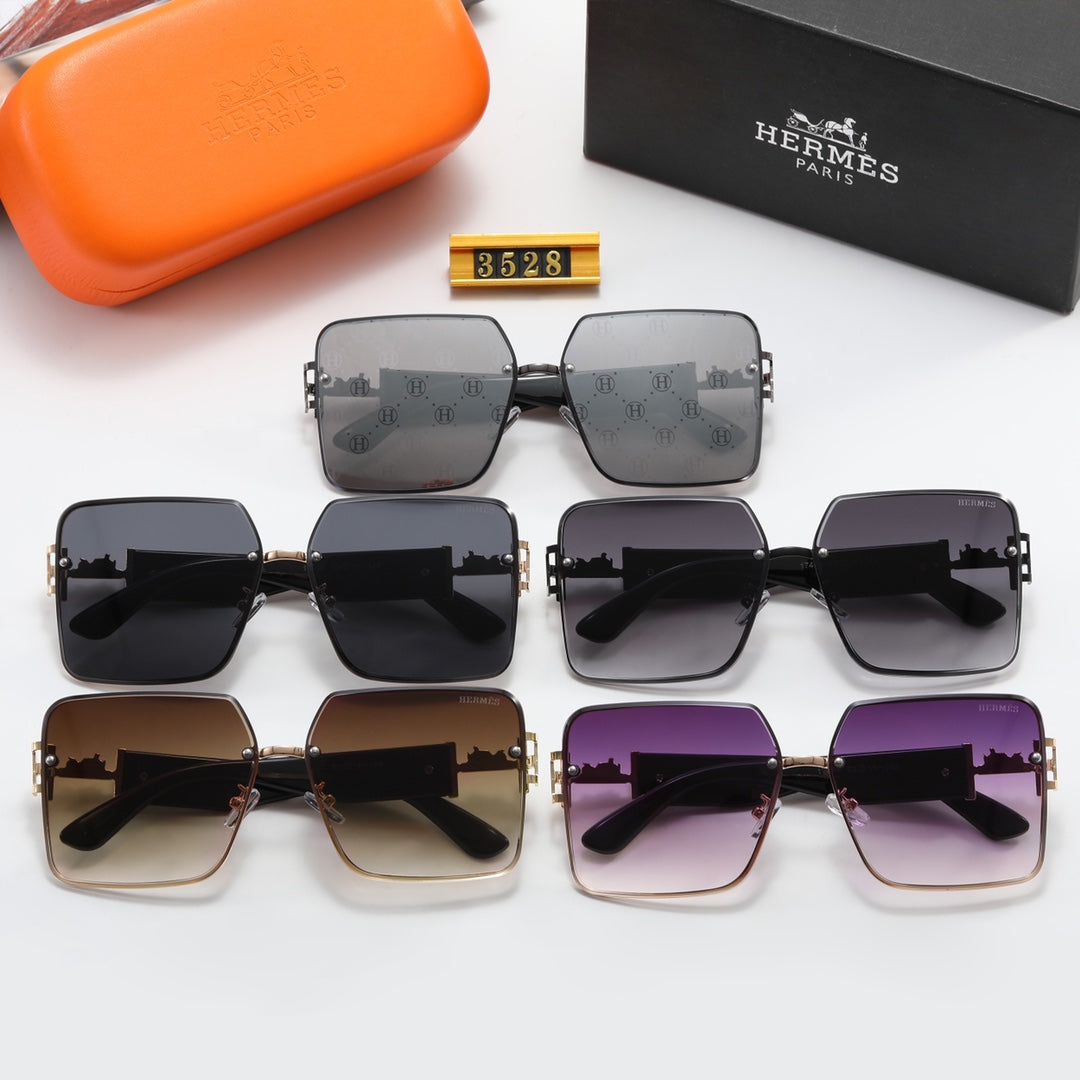 5-color fashion H letter flat sunglasses