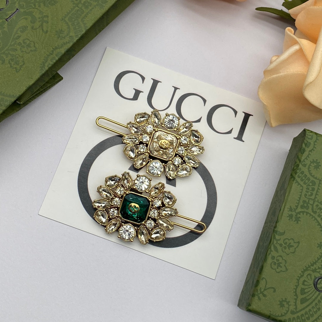 Fashion GG rhinestone diamond hair clip