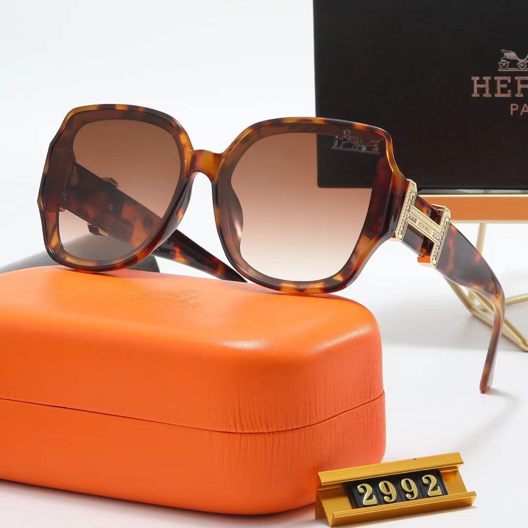 6-color stylish H letter temple polarized sunglasses