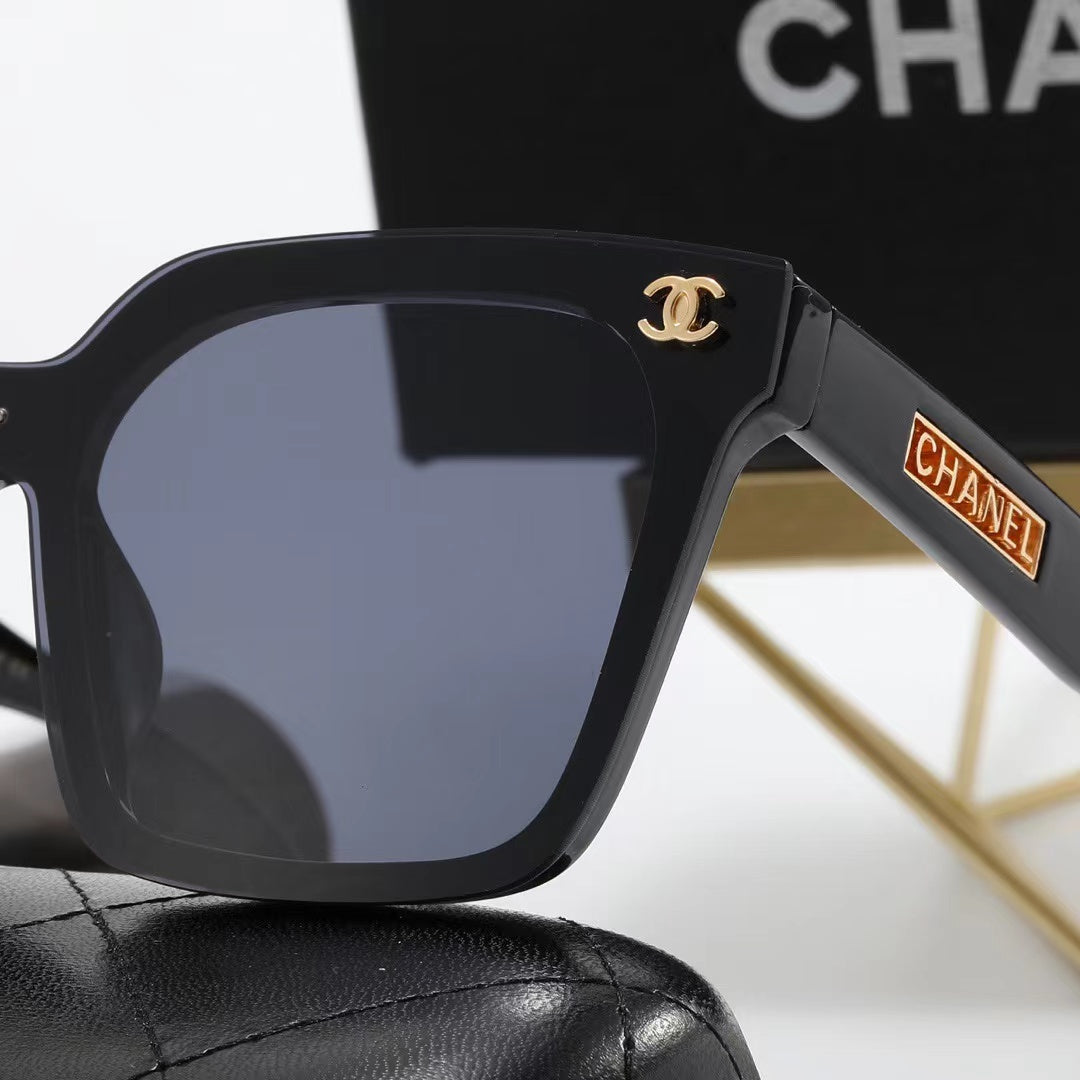 8-color fashion double C square letter printing temple polarized sunglasses