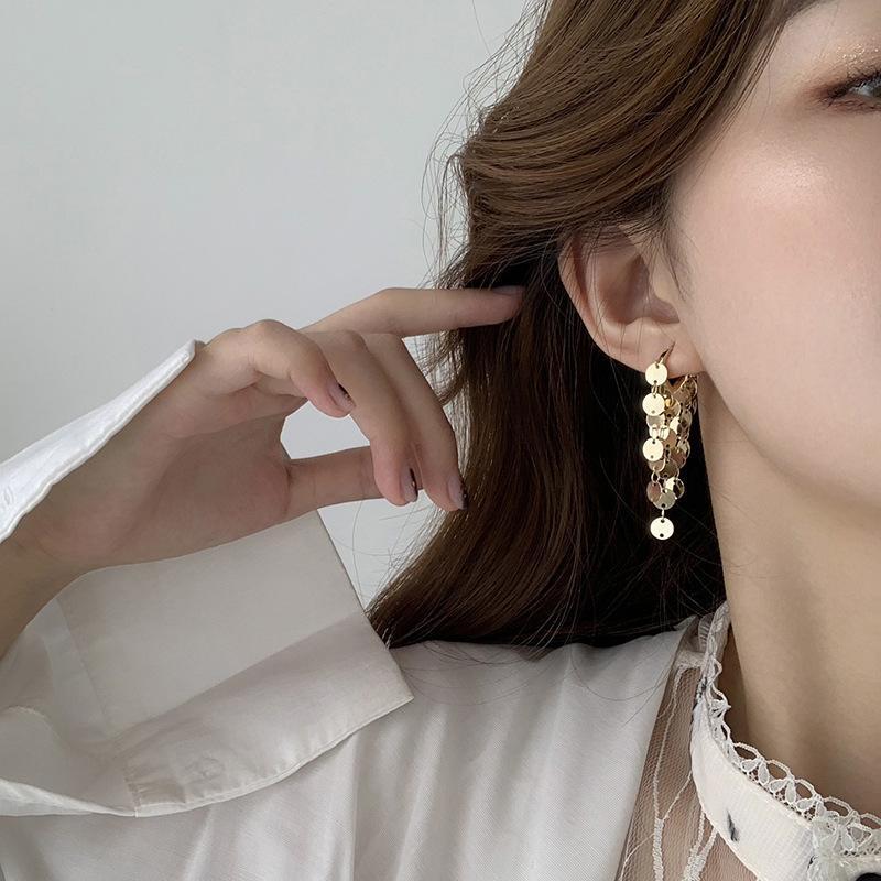 Drop-shaped Sequin Earrings Long Tassel Earrings