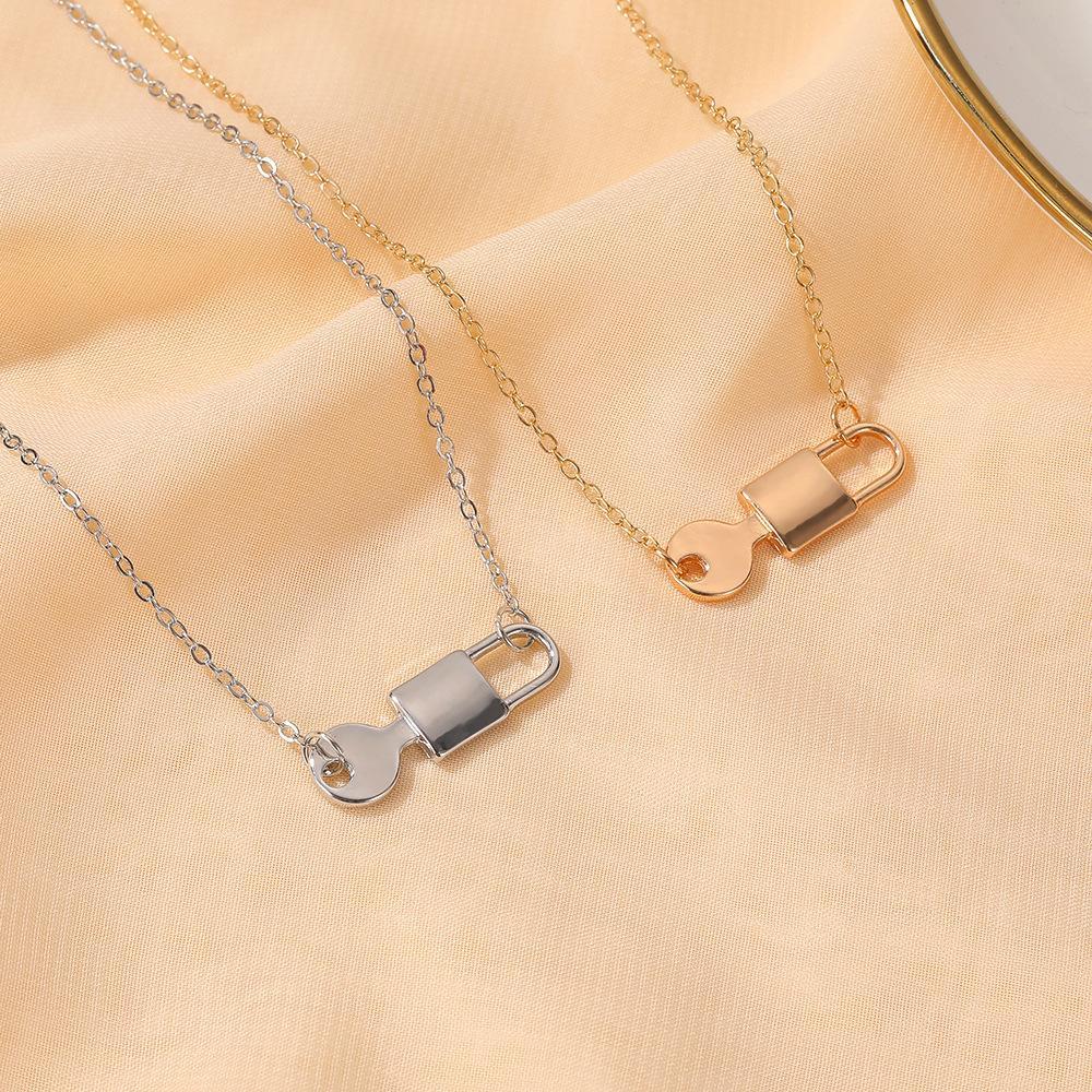 Simple Cold Wind Key Lock Pendant Necklace