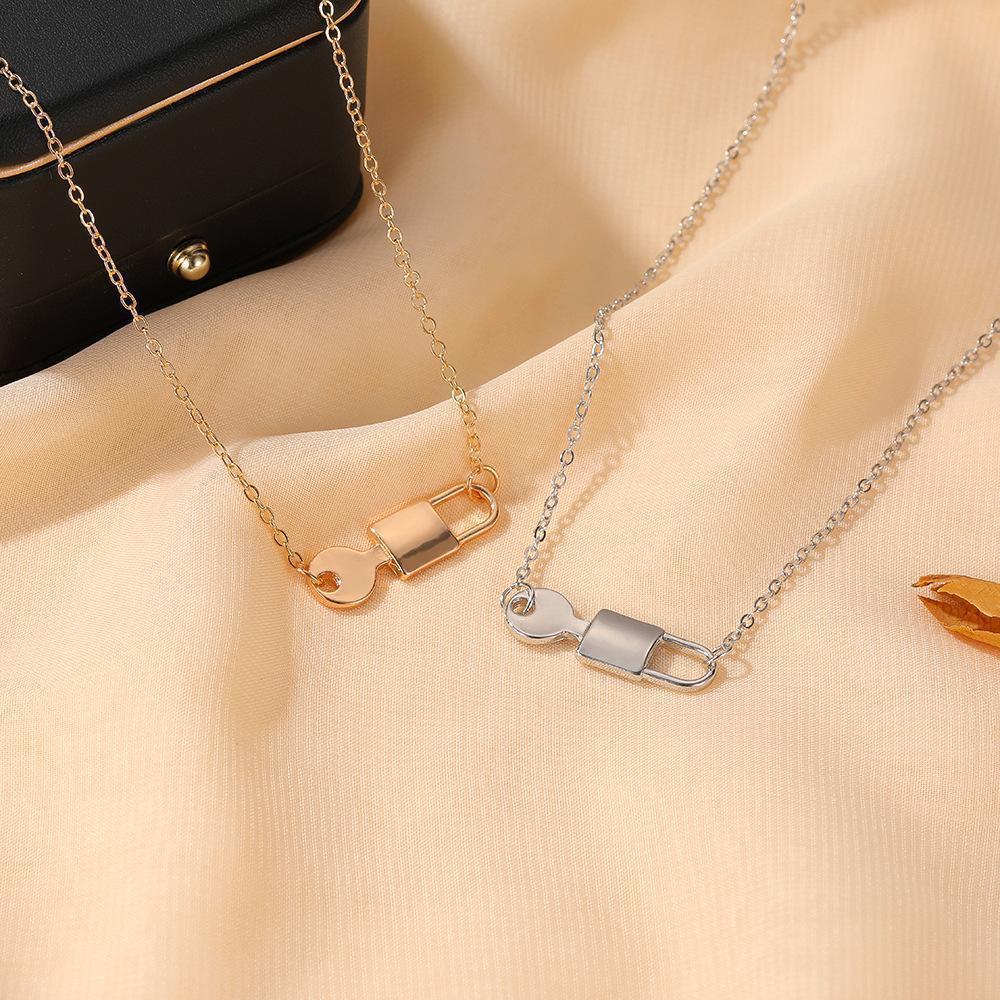 Simple Cold Wind Key Lock Pendant Necklace