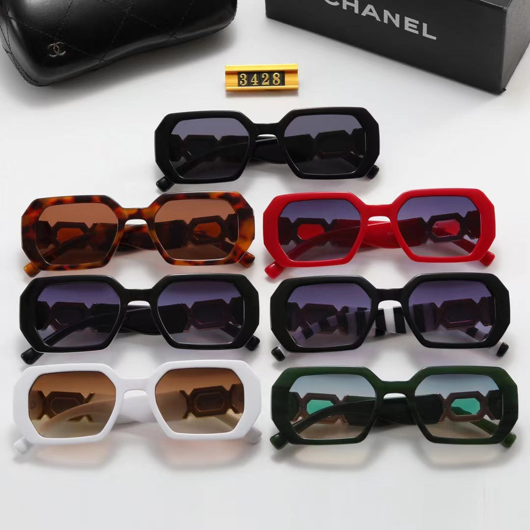 7-color fashion double C rhinestone temple polarized sunglasses