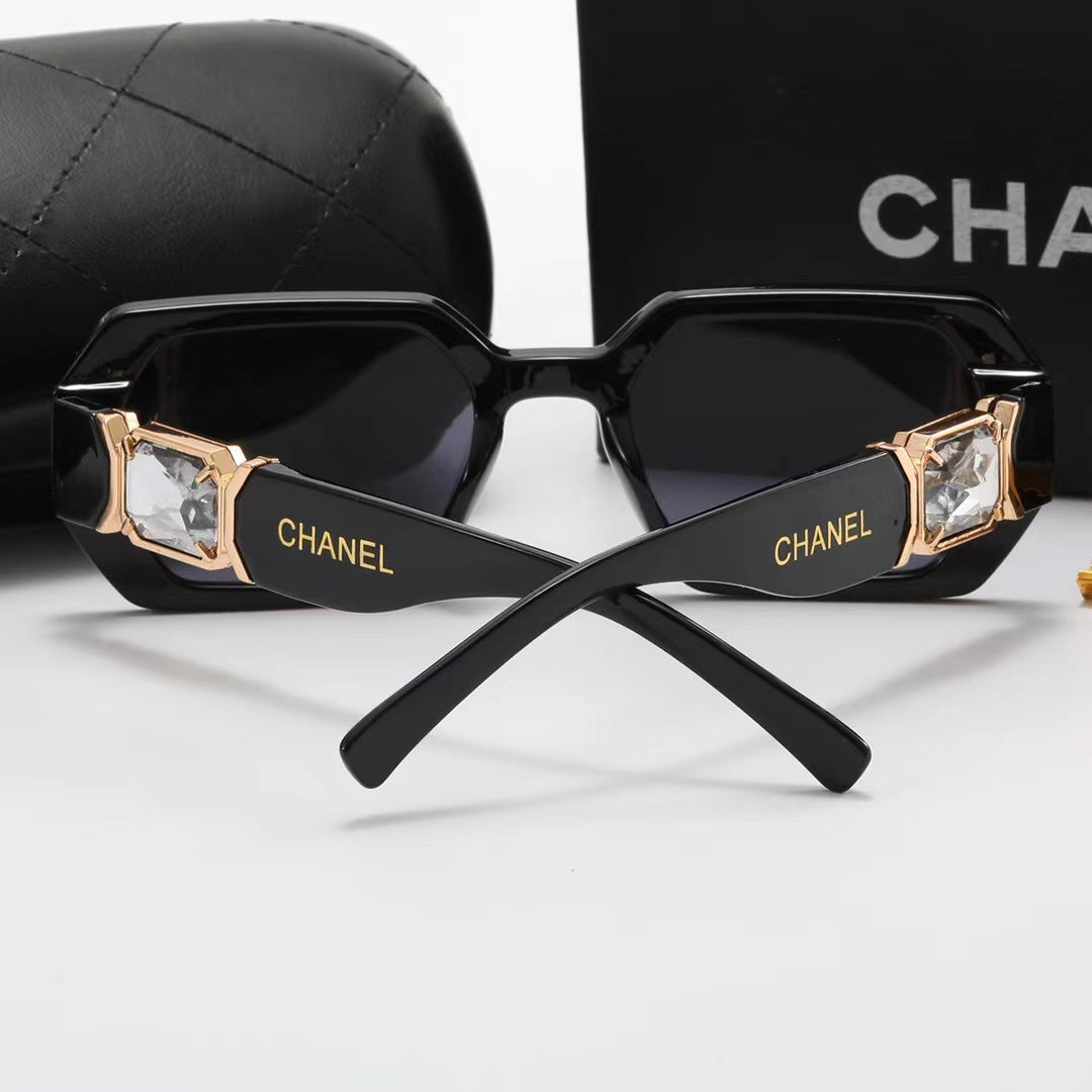 7-color fashion double C rhinestone temple polarized sunglasses