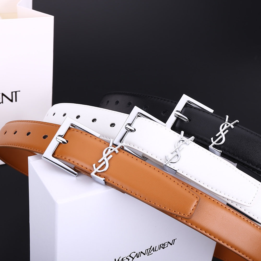 3 Colors Fashion Alphabet Buckle Ladies Leather Belt